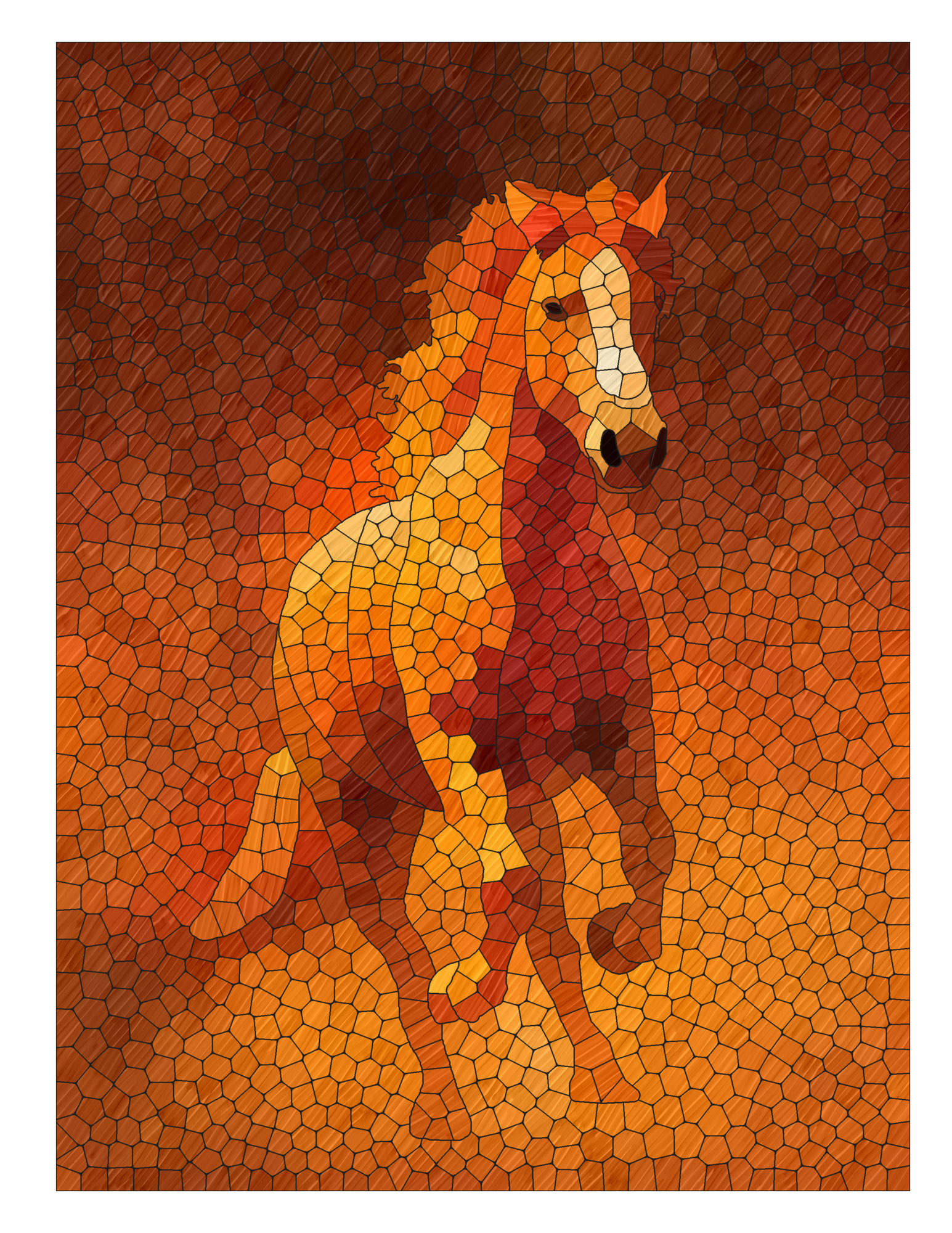 Running horse mosaic