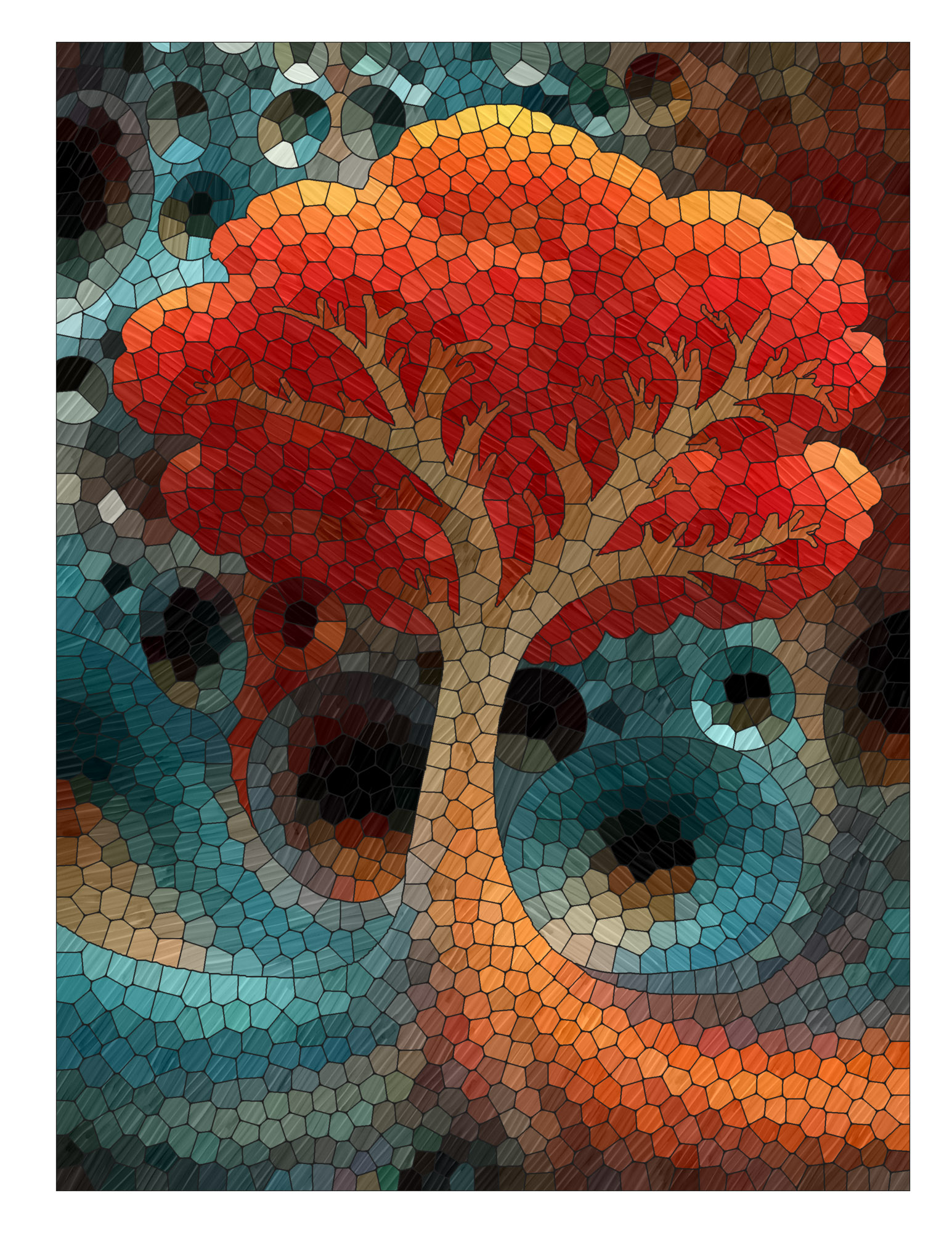 Orange tree mosaic